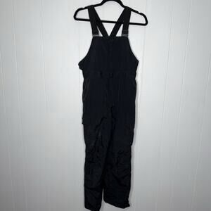 Bass Pro Shops Boy’s Bone Dry Cargo Bibs Overalls Black Nylon Size Large